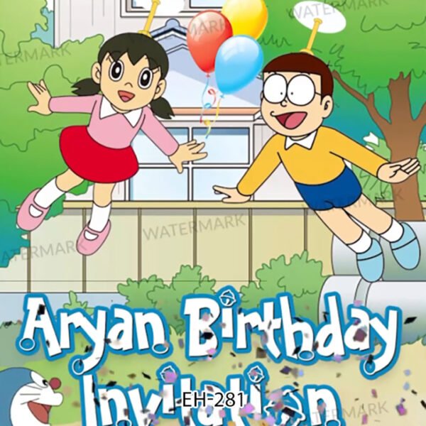 Doremon Theme Birthday Invitation EH-281