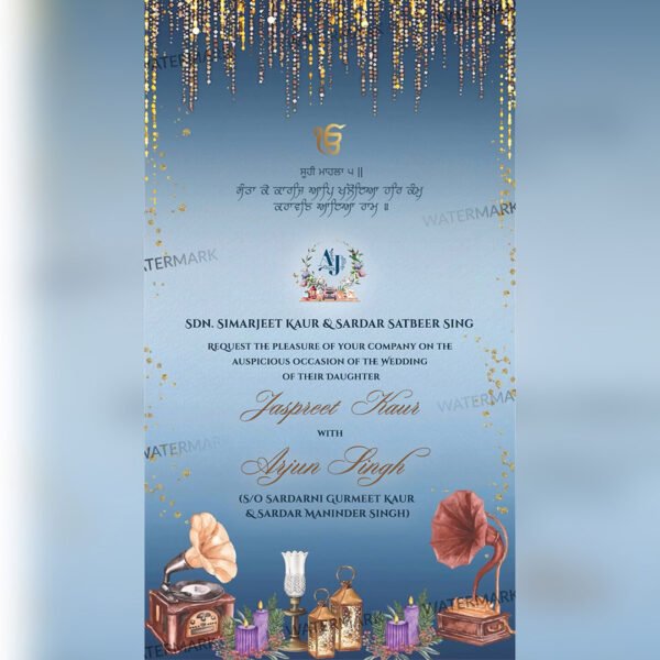 Sikh Wedding Invitaion EH-369 - Image 3