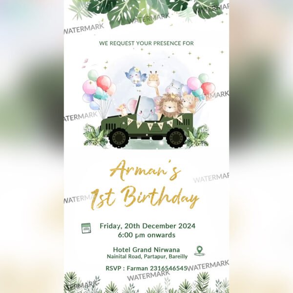 Wild One Birthday Invitation EH-392 - Image 2