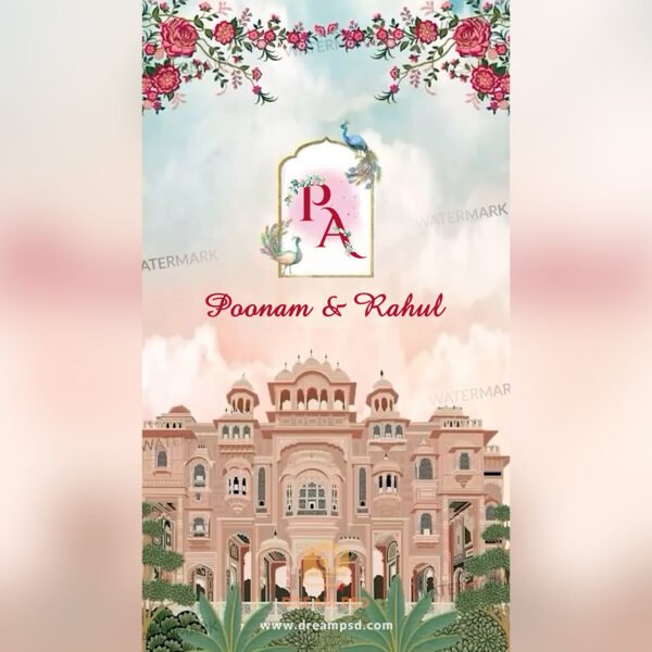 Rajasthani Theme Wedding Invitation EH-395 - Image 2
