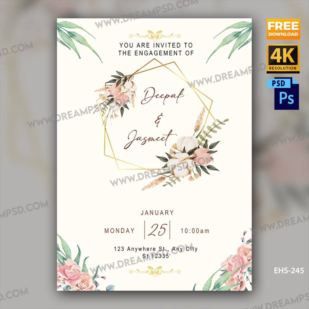 Engagement Invitation Card EHS-245