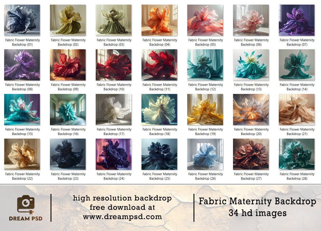 Fabric Flower Maternity Backdrop