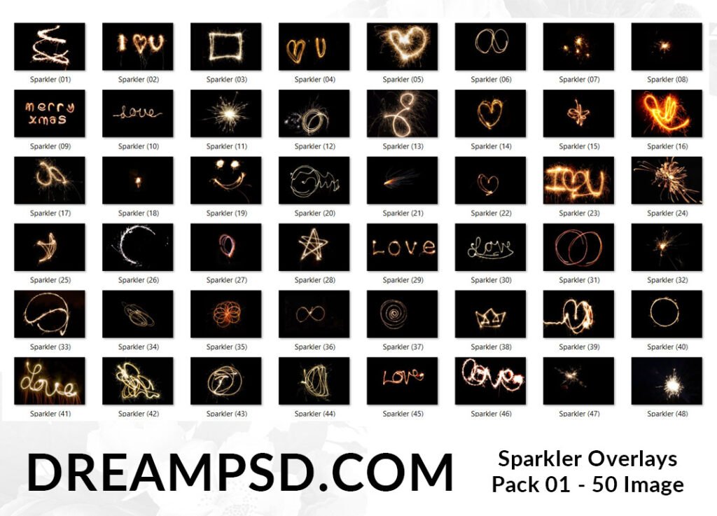 Sparkler Overlays Pack 01
