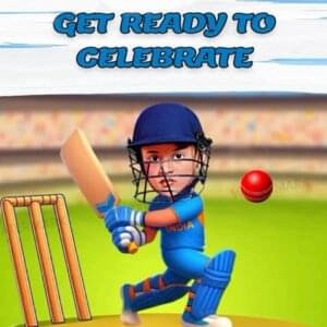 Cricket Theme Birthday Invitation EH-315