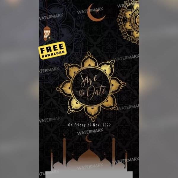 Muslim Wedding Invitation EH-472
